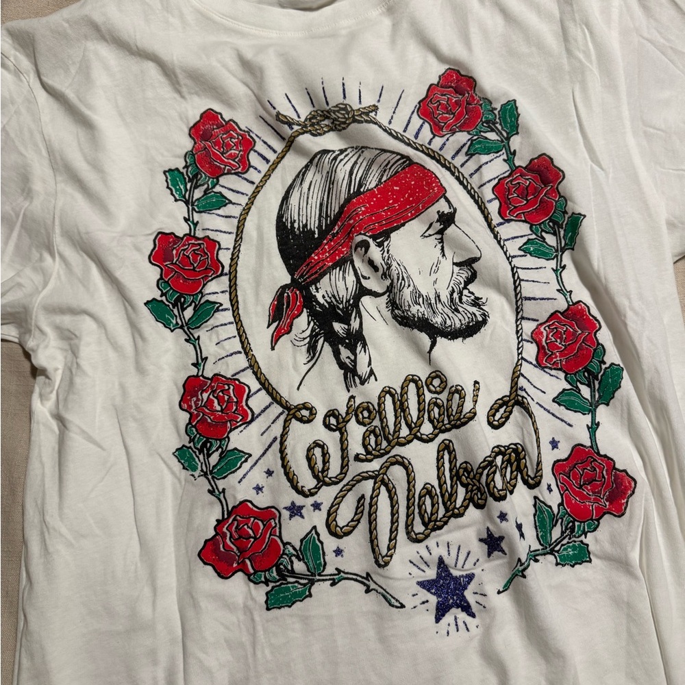 Daydreamer White Tee with Red and Green Graphic